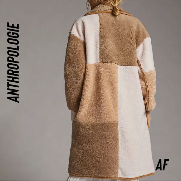 ANTHROPOLOGIE BY PILCRO COLOR BLOCK SHERPA COAT NEW NWT - Picture 3 of 10